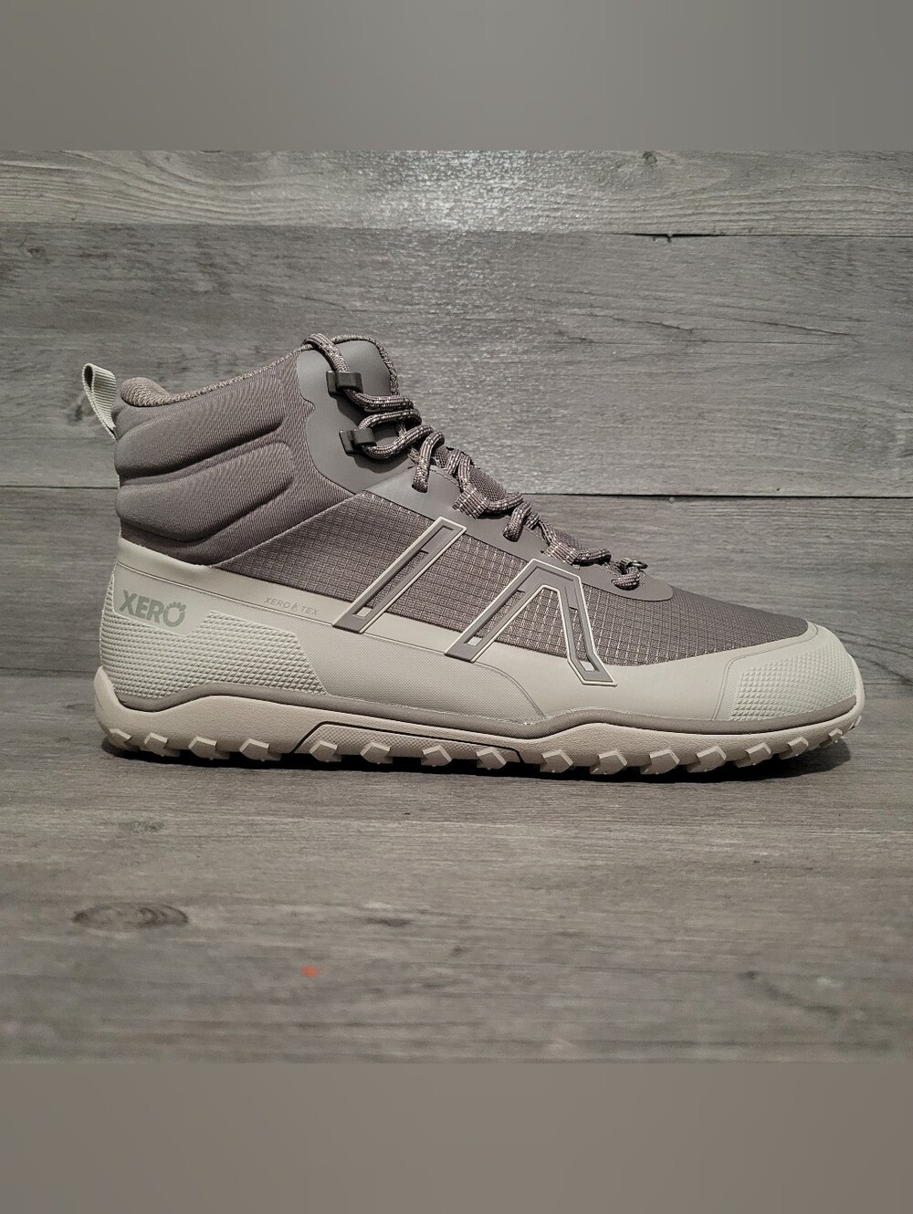 Xero Shoes Scrambler Trail Mid WP mens size 11.5 grey Morel Pure Cashmere